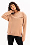 Crew Neck Embroidered Mink Women's Sweatshirt with Fleece Inside - Rigil - 3