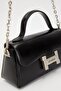 Black Shoulder Bag with Hidden Pocket Detail - 3