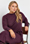 Plus Size Belted Straight Cut Ribbed Long Sleeve Unlined Midi Dress 322195 - 2