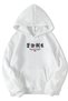Unisex White Hooded Sweatshirt Fish pattern Back Printed - 2