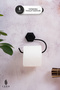 Metal Black Adhesive Toilet Paper Holder - Modern and Non-Perforated Mounting Wc Paper Holder - 2