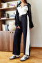 Women's Black Three-Thread Shaded Top and Bottom Set 60251944 - 2