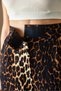 Women's Black Camel Leopard Patterned Velcro Palazzo Trousers with Pocket Detail 3826 60361007 - 5