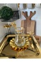 2 Pcs Coffee & Tea & Presentation Tray Gold Tray with Butterfly Design - 4