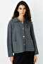 Shirt Collar Buttoned Anthracite Cardigan - 6