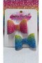 Rainbow Glitter Shimmer Bow Clip Buckle