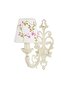 Aline Single Zamak Metal Cream Sconce - Lilac Flowered Hat - 2
