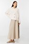 Shirt Collar Buttoned Cream Cardigan - 4