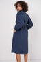 5939 Lined Long Trench Coat - Navy Blue - 7