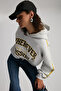Possıbılıty Women's Embroidered Printed Hooded Grimelange Sweatshirt - 3