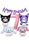 7 Years Old Kuromi Melody Cinnamon Pink Balloon Set - Anime Concept Birthday Balloon - 2