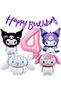 4 Years Old Sanrio Kuromi Melody Cinnamon Pink Balloon Set - Anime Concept Birthday Balloon - 2
