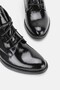 Women's Black Patent Genuine Leather Size 36-41 Short-Heeled Lace-Up Boots & Booties - 5