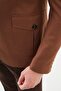 Straight Slim Fit Bag Pocket Wide Collar Punto Stitching Men's Jacket Brown - 40393.24K - 6