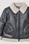 Fur Collar Wool Inside Fleece Winter Jacket Girl's Coat - 2