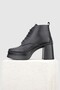 Women's Black Genuine Leather Number 36-41 Platform Lace-Up Boots & Booties