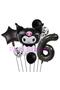 Sanrio Black Kuromi 6 Year Old Balloon Set Anime Kawaii Kuromi Concept Birthday Balloon Set - 3