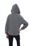 Girl's Hooded Zippered Pockets Off Shoulder Embroidery Printed Knitted Cardigan - 2 Yarn - 4