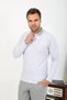 Moda Çizgi Men's Polo Collar Long Sleeve Combed Cotton Pajama Set Gray 6864