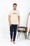 Fashion Line Men's Short Sleeve Combed Cotton Pajama Set 6867 Cream - 5