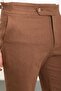 Straight Super Slim Fit Belted Linen Men's Shorts Camel - 18107.24Y - 2