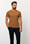 تي شيرت رجالي من Duz Slim Fit ذو رقبة دائرية بلون الجملي - 36690.22Y - 3
