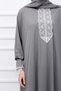 Seasonal Self-Head Scarf Lace Women's Prayer Dress, Anti-Sweat Prayer Clothing-Grey - 4