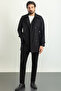 Straight Slim Fit Double Breasted Belted Men's Trenchcoat Black - 21270.23Y - 3