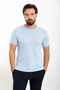 Gray Slim Fit Crew Neck Men's T-Shirt Blue - 36811.24Y