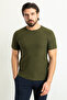 Striped Slim Fit Crew Neck Men's T-Shirt Khaki - 36787.23Y - 3