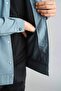 Men's Shirt Petrol Blue Parachute Fabric Relaxed Fit Seasonal Snap Closure Flap Side Pocket Coat - 4
