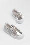 Girl's Silver Lacing Stoned Sports Shoes - 4