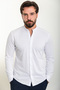 Straight Slim Fit Judge Collar Long Sleeve Men's Shirt White - 37901.24Y - 4