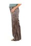 Shiny Fabric Leopard Patterned Women's Trousers with Elastic Waist - 4