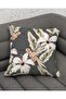 Digital Print Decorative 4-Piece Pillow Throw Pillow Cover Set with Hibiscus and Bird Pattern in Grey Beige - 4