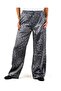 Shiny Fabric Leopard Patterned Women's Trousers with Elastic Waist