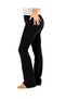 High Waist Flared Leg Black Steel Knitted Women's Leggings Pants - 5