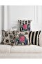 Black Color Ethnic Indian Elephant Patterned Digital Printed 4-Piece Seat Pillow Throw Pillow Cover Set