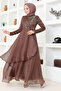 Dried Rose Tulle Evening Dress - END5594 Model