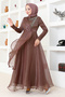 Dried Rose Tulle Evening Dress - END5594 Model - 2
