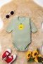 Unisex 100% Organic Cotton Cute Fruit Printed 3-6-9-12 Months 6-Piece Long Sleeve Baby Bodysuit - 7