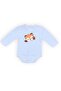 Blue Cute Fox Printed Children's Bodysuit - Bodysuit with Snaps
