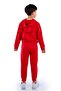 New Design Kangaroo Pocket Hooded Children's Tracksuit Mnk10073 Red - 4