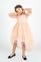 Tailored Model Girl's Lace Dress Mnk0482 Salmon - 3