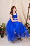 Back Gimped Tutu Skirt Girl's Satin Party Evening Dress 0340 Blue
