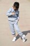 Sport Kids Kangaroo Pocket 2-Thread Transitional Tracksuit Mnk0506 Gray - 6
