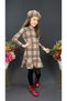Girl's Winter Long Sleeve Dress with Hat Mnk0412 Brown - 2