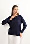 Women's Lycra Plus Size Navy Blue Mother's Combed Cotton Blouse New Season Striped Striped - 3