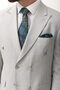 Duz Slim Fit Swallow Collar Double Breasted Men's Suit Light Gray - 40841.22Y - 3