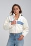 Women's Oversize Plush Seasonal Cardigan Printed Jacket with Puff Leather Trim Biker Racer Coat Woolen Jacket - 4
